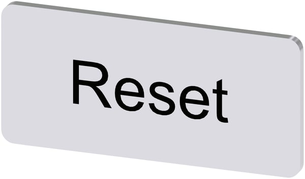 Siemens-tyyppikilpi 3SU1900-0AC81-0DU0 12,5x27 Reset, hopea, 12,5 mm, 1 g, 27 mm, 12 mm, 1 mm