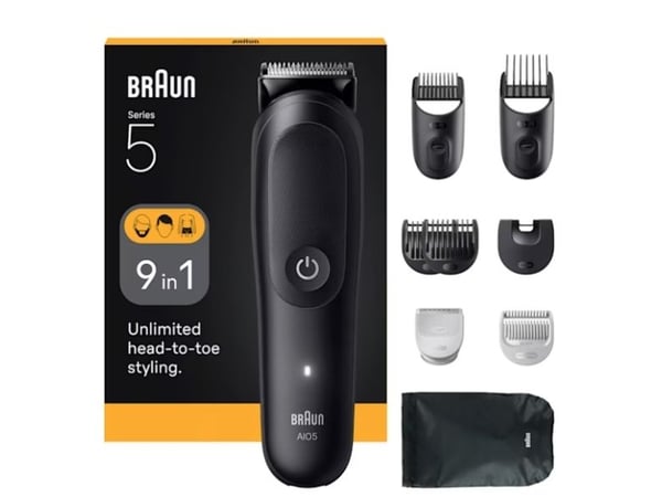 Braun Series 5 AIO5540 9-in-1-monitoimitrimmeri, valikoima