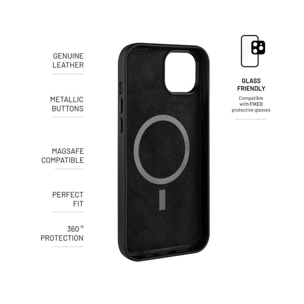 FIXED MagLeather, Etui, Apple, iPhone 15 Plus, 17 cm (6.7"), Svart