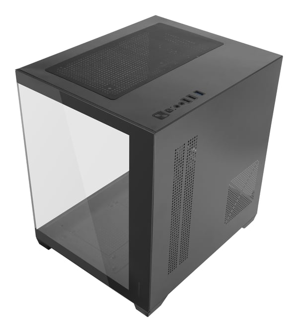 Mars Gaming MC-VIEW2, Mini Tower, PC, Svart, micro ATX, Mini-ITX, Metall, Härdat glas, Spela