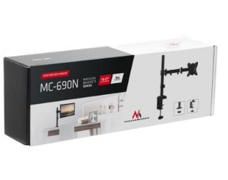 Maclean MC-690 - Monteringssats - justerbar arm - för LCD-display - aluminium - svart - skärmstorlek: 18"-27" - disk-monteringsbar