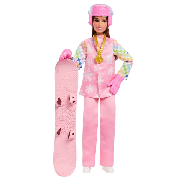 Barbie Career Deluxe Snowboarder docka JKF78, 10+ tillbehör