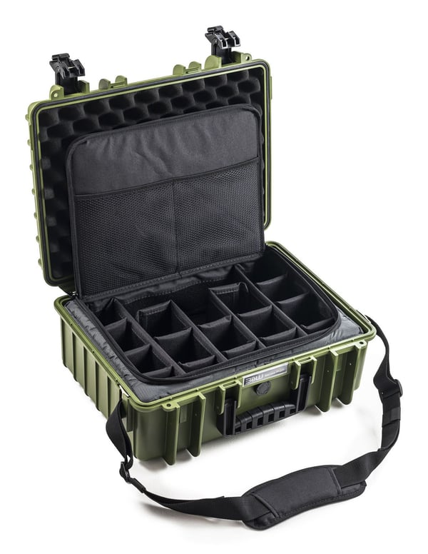 B&W Cases PP.221.TEX, Hårt fodral, Grön, Polypropylen (PP), Monokromatiskt, 21,1 l, -30 - 80 ° C