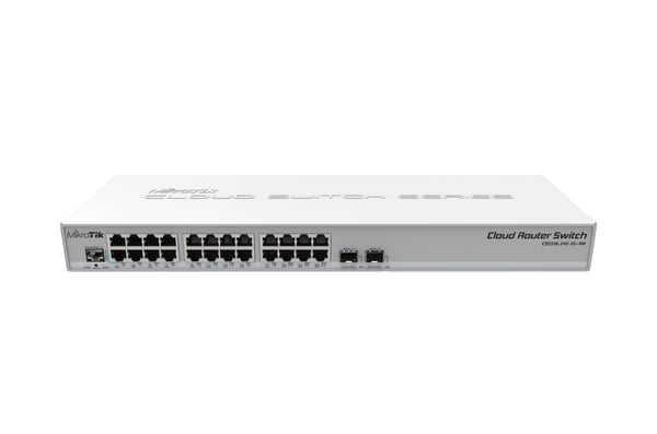 MikroTik Cloud Router Switch CRS326-24G-2S+RM - Switch - L3 - Administreret - 24 x 10/100/1000 + 2 x SFP+ - monterbar på stativ - PoE