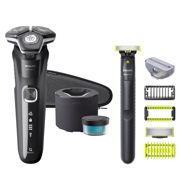 Philips 5000 Series S5898 - Barbermaskin - trådløs - mørk kromfarge - med Phillips OneBlade