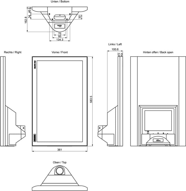 Siemens 6AV7863-7MA17-2AA0 6AV78637MA172AA0 SPS-manöverpanel, 1920 x 1080 pixlar, 583 mm, 12 kg, 670 mm, 560 mm, 285 mm
