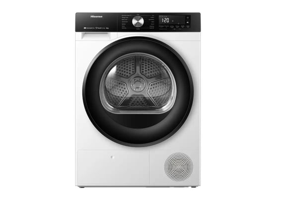 Hisense Lämpöpumppukuivausrumpu (1–8 kg), energialuokka C, Auto Dry anturit ja Quick Dry 30'' nopeampaan arjen kuivaamiseen. Twin Flow varmistaa ta...