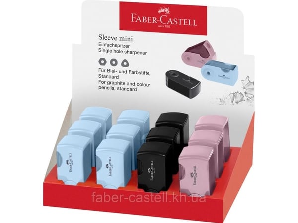Faber-Castell 182774, Manuell blyantspisser, Sort, Blå, Rosa, Plast, Ambidekstriøs, 1 stykker, Ikke for barn under 36 måneder