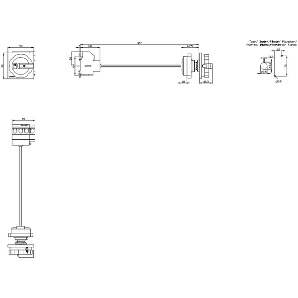 Rød, Gul 4-poletti 35 mm² 63 A 690 V/AC Siemens 3LD25451TL53