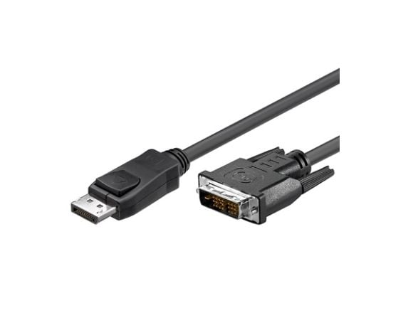 Goobay 3m DP/DVI, 3 m, DisplayPort, Gull, Sort, Hankjønn/hankjønn, 1 stykker