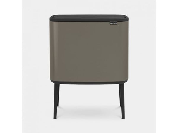 Brabantia Bo Touch Bin - Søppelbøtte - flipp-lokk - 34 L - avfallssortering - platina