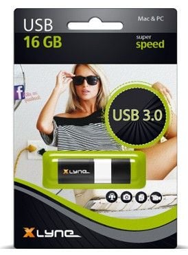 xlyne Wave - USB-flashstasjon - 16 GB - USB 3.0 - svart, hvit