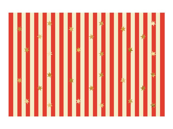 PartyDeco OBP7, Rektangulær, Papir, Rød, Gull, 1 stykker, 1200 mm, 1800 mm