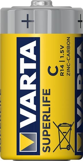 Varta Superlife 2014 - Batteri 2 x C - Karbonsink