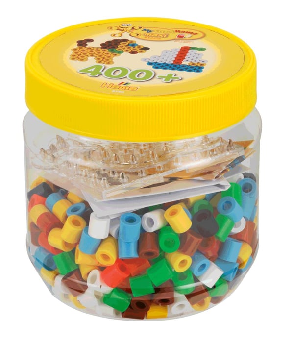 Hama maxi-perler 400 perler + 2 plater i gul boks