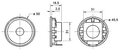 Visaton VS-K50WP, 1.0 kanaler, 2 W, 180 – 17000 Hz, 8 O, Svart