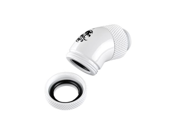 Bitspower BP-DWE45RML, Messinki, Nikkeli, Valkoinen, 1/4", 45°, Nestemäinen