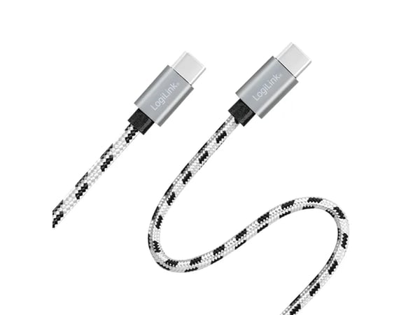 LogiLink CU0200, USB C, USB C, USB 2.0, 480 Mbit/s, Svart, Vit