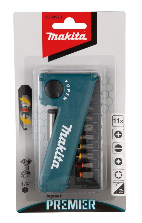 Makita Impact Premier - Impact screwdriver bit - 11 deler - torx, phillips, pozidriv, slot - heksagonal - lengde: 50 mm, 25 mm - for Makita DHP486R...
