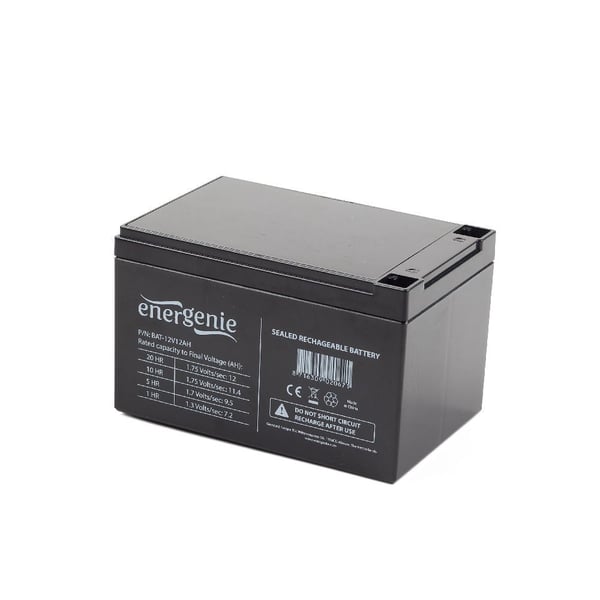 Gembird BAT-12V12AH, Sealed Lead Acid (VRLA), 12 V, 12 ah, 1 kpl, 5 vuosi/vuosia, Musta