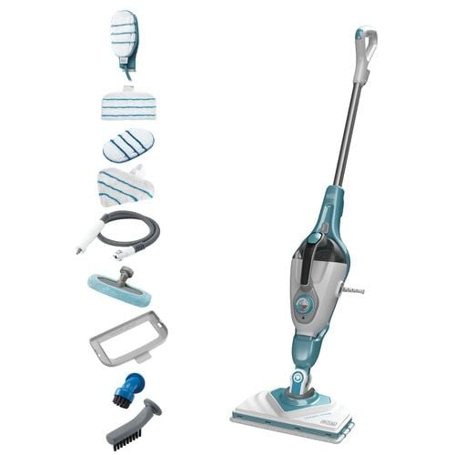 Black & Decker BHSM166DSM, Dampmopp, 0,5 l, Akva, Hvit, Knapper, Rotasjon, Fiksert, 6 m