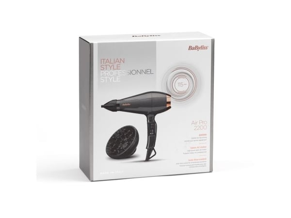 BaByliss 6719DE Air Pro 2200 hiustenkuivaaja 2200 W ionitoiminto, harmaa