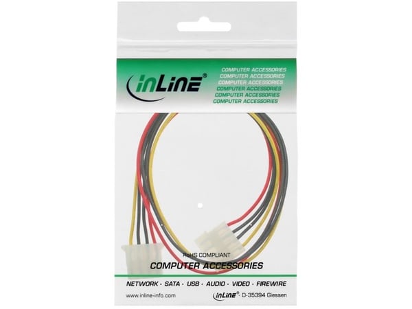 InLine 29650F, Molex (4-pin), Molex (4-pin), 0,5 m, Hankjønn, Hunkjønn, Flerfarget
