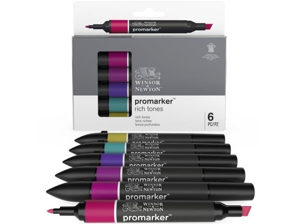 Winsor & Newton 884955070369, 6 stykker, Blå, Rosa, Lilla, Rød, Fiolett, Gult, Assortert, Sort, Cardinal Red, Moss, Marine, Prussian, Plum, Maroon....
