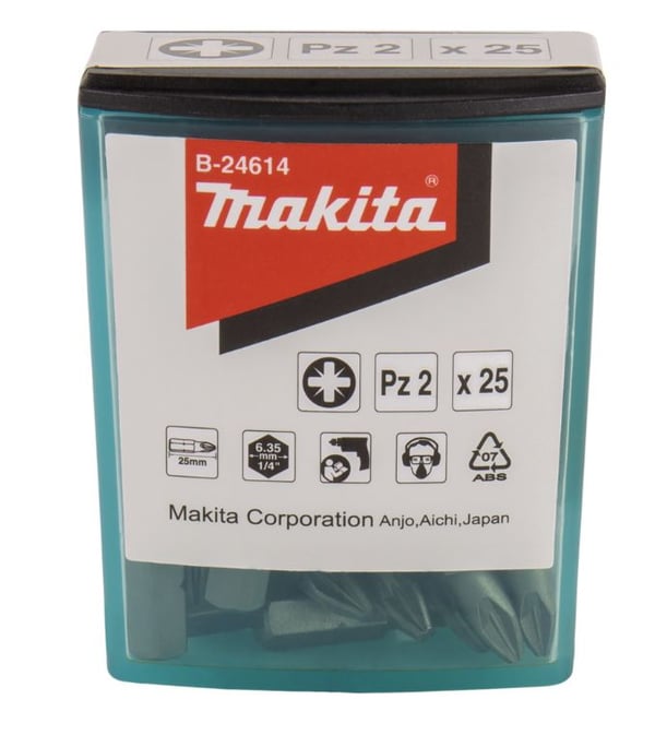 Makita B-24614, 3 stykker, Kors, 1/4", PZ 2, 25 mm