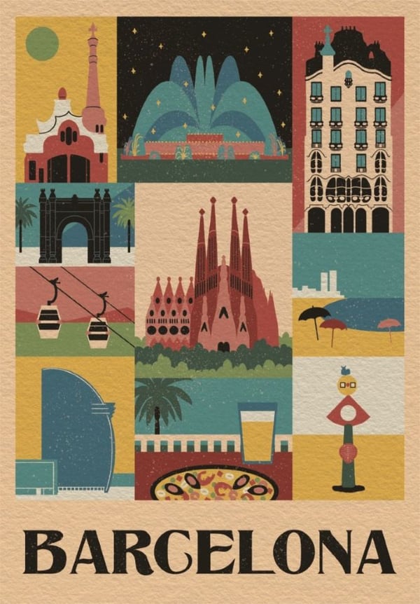 Clementoni Puslespill 1000 brikker Compact Barcelona