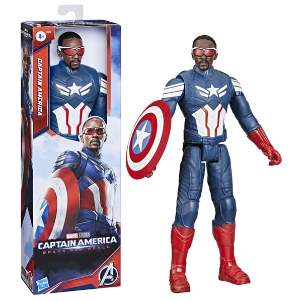 Marvel Studios Captain America Brave New World Titan Hero Series Captain America, 4 År, Superhjältar, Akrylnitrilbutadienstyren (ABS), Polyvinylklo...