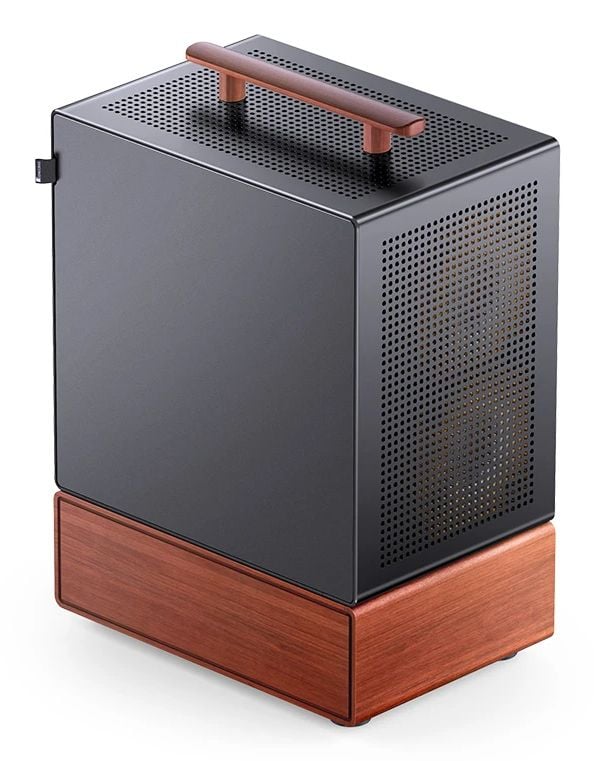 Jonsbo T7, Midi Tower, PC, Svart, Trä, ITX, Stål, Glas, Aluminium, Spela