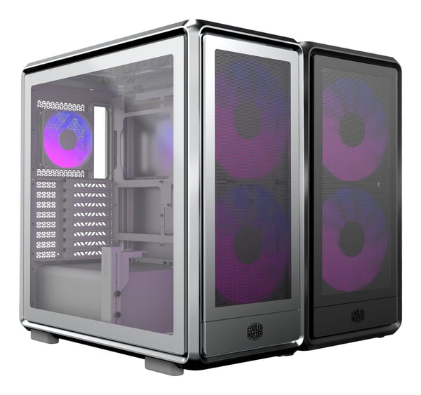 Cooler Master MasterFrame 600 Mesh - MT - SSI CEB - sidepanel med vindu (herdet glass) (ATX) - sølv - USB/lyd
