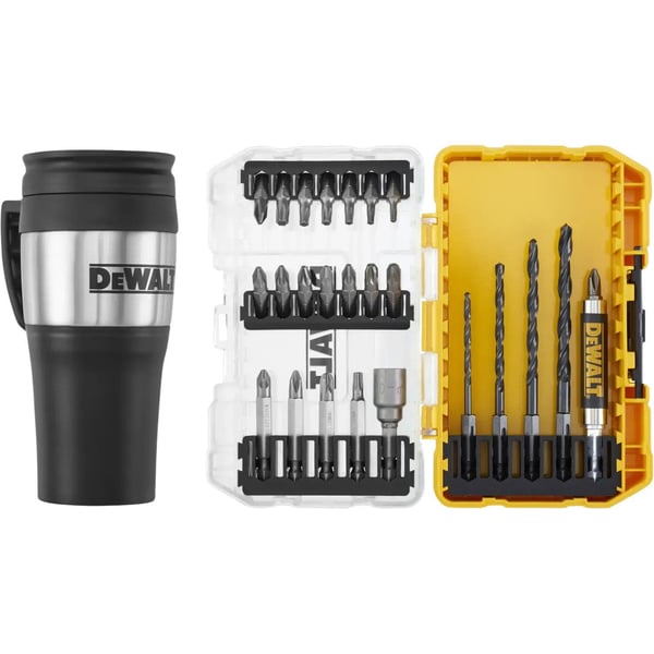 DeWALT DT70707-QZ pora-/kärkisarja - 25 osaa + lämpökuppi