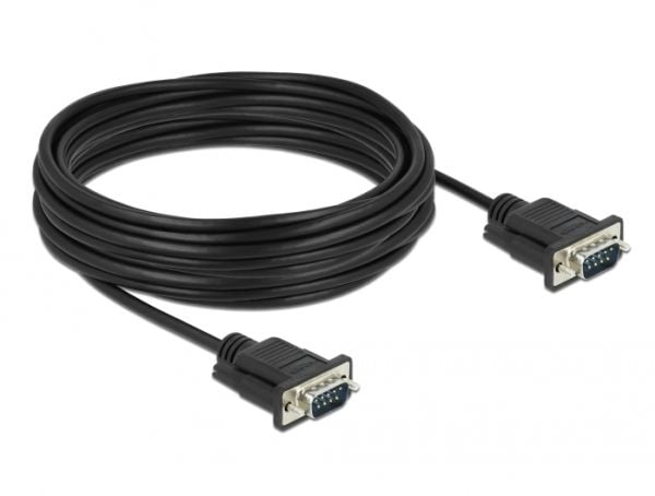 Delock - Seriell kabel - DB-9 (hann) til DB-9 (hann) - 10 m - tommelskruer - svart