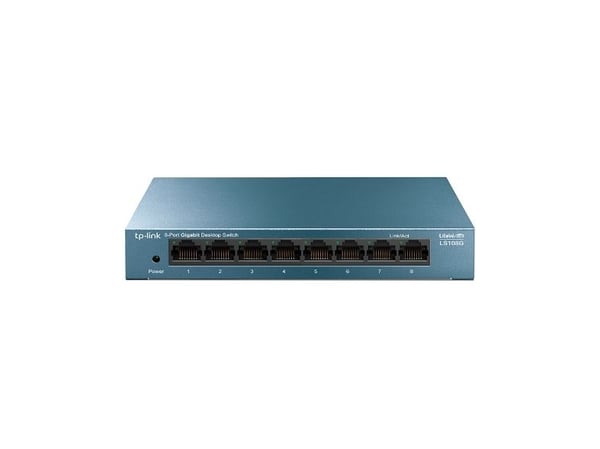 TP-Link LiteWave LS108G - Switch - ikke-styrt - 8 x 10/100/1000 - stasjonær - AC 220 V