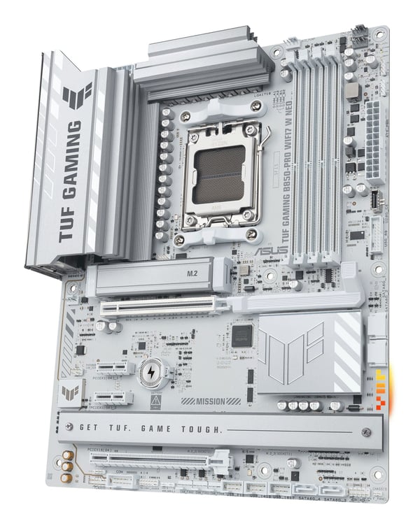 ASUS TUF GAMING B850-PRO WIFI7 W NEO emolevy AM5 ATX DDR5, valkoinen