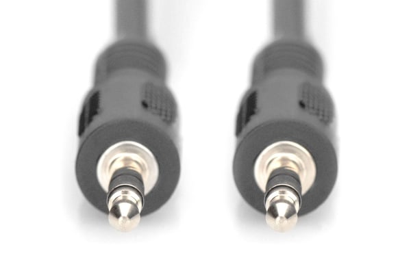 ASSMANN - Äänikaapeli - stereo mini-jack uros stereo mini-jack uros - 2,5 m - suojattu - musta - muotoiltu