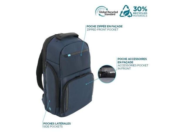 Mobilis Executive 4 Premium - Notebookryggsekk - 30 % resirkulert - 14" - 16" - marineblå, svart