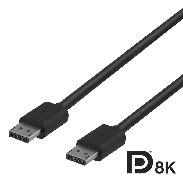 DELTACO - DisplayPort-kabel - DisplayPort (hann) til DisplayPort (hann) - DisplayPort 1.4 - 1 m - 8 K 60 Hz (7680 x 4320) støtte, opptil 32,4 Gbps-...