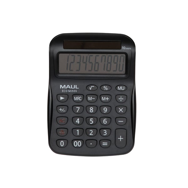 MAUL ECO MJ555, Desktop, Grunnleggende, 10 sifre, 1 linjer, Solar, Svart