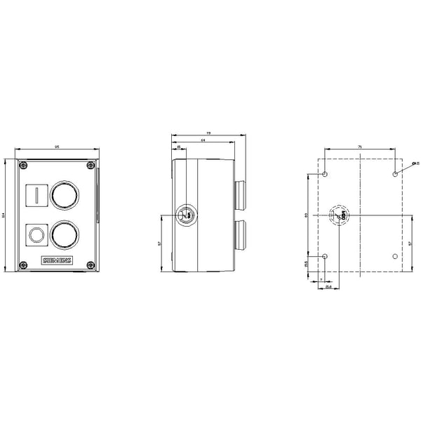 Siemens 3SU18020AC002AB1 3SU1802-0AC00-2AB1 Kaappi IP66, IP67, IP69/IP69K 1 kpl 1 kpl