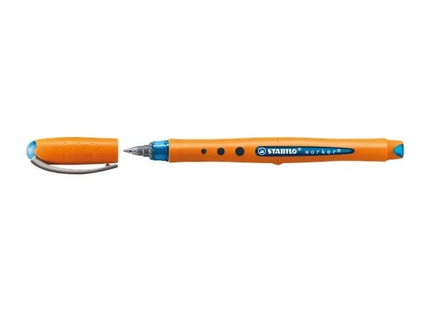 STABILO worker+ medium, Tynn penn, Blå, Oransje, Blå, 0,5 mm, Medium, Ambidekstriøs