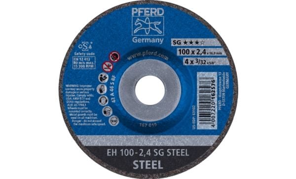 PFERD 61339116, Kutteskive, Stål, 10 cm, Alle merker, Flatt senter, 1,6 cm