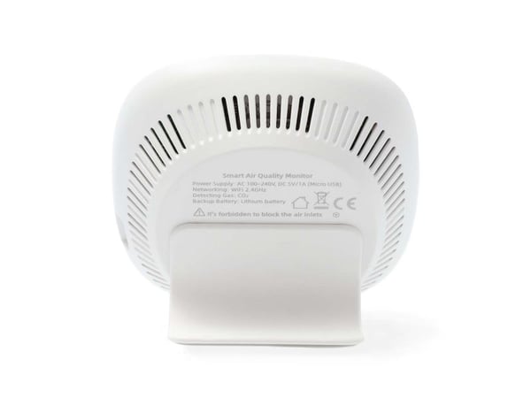 Nedis SmartLife Air Quality Monitor, Svart, Vit, Koldioxid (CO2), Plast, LED, Android, iOS, 1 styck