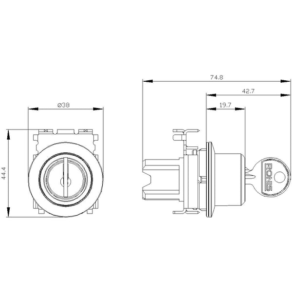 Siemens 3SU1060-4LL11-0AA0, IP67, IP69K, 3,05 cm, 40 mm, 60 mm, 30 mm, 97 g