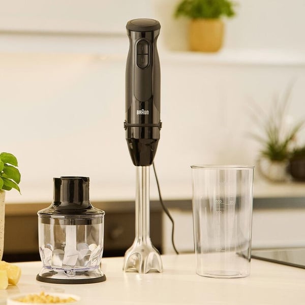 Braun MultiQuick 3 MQ30201M Stavmikser, Stav Mikser, 0,6 l, 900 W, Svart, Satin Stål
