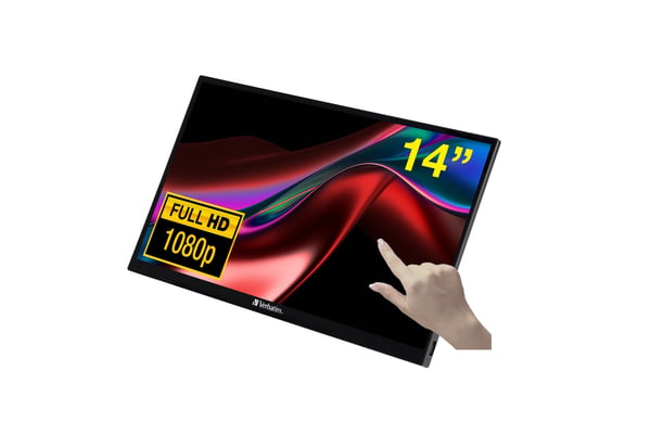 Verbatim PMT-14 - LED-skärm - 14" - bärbar - pekskärm - 1920 x 1080 Full HD (1080p) - IPS - 1000:1 - HDMI, 2xUSB-C - högtalare
