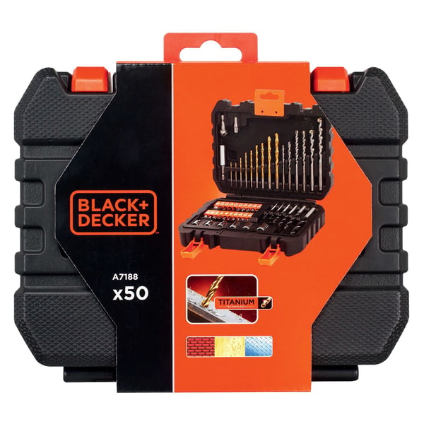 Black &amp; Decker A7188-XJ, porakone, 1 cm, metalli, puu, 2,5 cm, 50 kpl