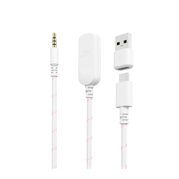 HyperX Cloud III -pelikuulokkeet (valkoinen/vaaleanpunainen), Langallinen, 10 - 21000 Hz, Pelaaminen, 308 g, Kuulokkeet, Vaaleanpunainen, Valkoinen
